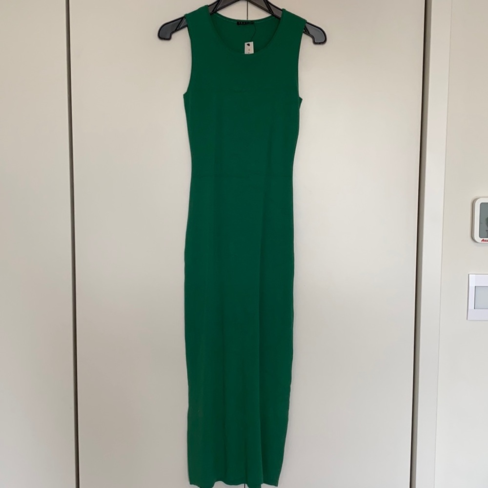 Theory Green Sweater Dress Back Cutout Sample Size
